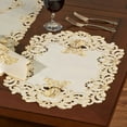 thumbnail image 1 of Angelica Embroidered Angel Placemats Set of 4 - Ivory, Gold - Fine Table Treatment for your Kitchen, Dining Room - Holiday Embroidery Polyester Placemats Set of 4, 1 of 1