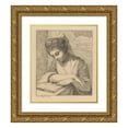 thumbnail image 1 of Angelica Kauffmann 20x23 Gold Ornate Framed and Double Matted Museum Art Print Titled - Woman Reading, 1 of 4