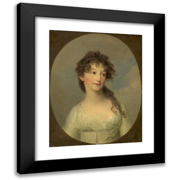 Angelica Kauffmann 20x24 Black Modern Framed Museum Art Print Titled - Possibly Franciska Krasinska, Duchess of Courland (C. 1790)