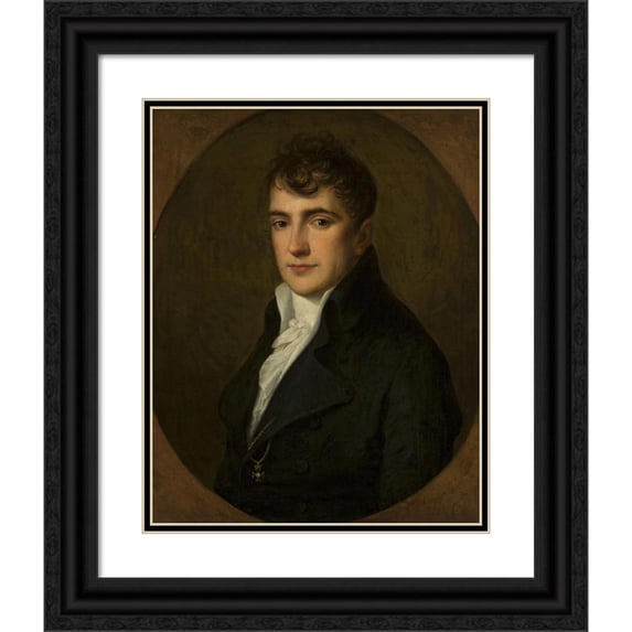Angelica Kauffmann 20x24 Black Ornate Framed Double Matted Museum Art Print Titled: Portrait of Wojciech Męciński