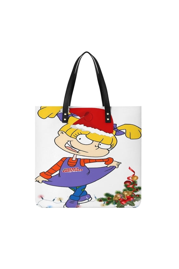 Angelica-Pickles Handbag, Casual PU Leather Tote Bag, Shoulder Handbags with Top Magnetic Snap Closure For Girl Ladies Women Travel Shopping