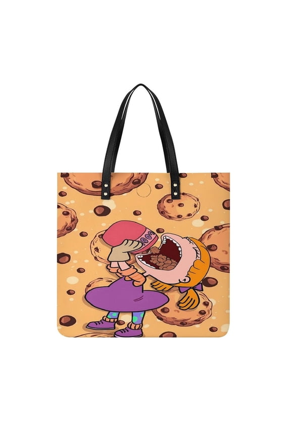 Angelica-Pickles Handbag, Casual PU Leather Tote Bag, Shoulder Handbags with Top Magnetic Snap Closure For Girl Ladies Women Travel Shopping