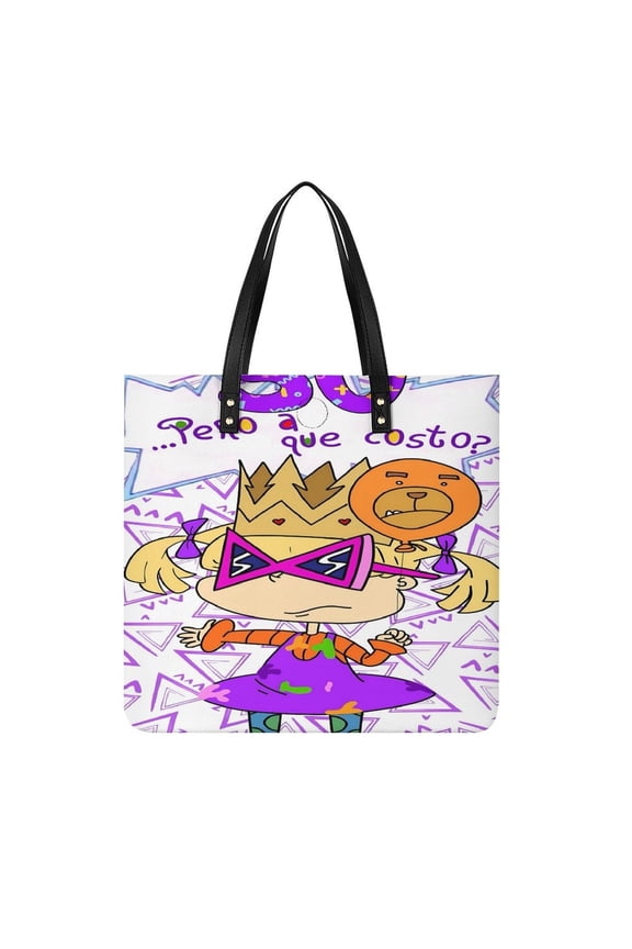 Angelica-Pickles Handbag, Casual PU Leather Tote Bag, Shoulder Handbags with Top Magnetic Snap Closure For Girl Ladies Women Travel Shopping