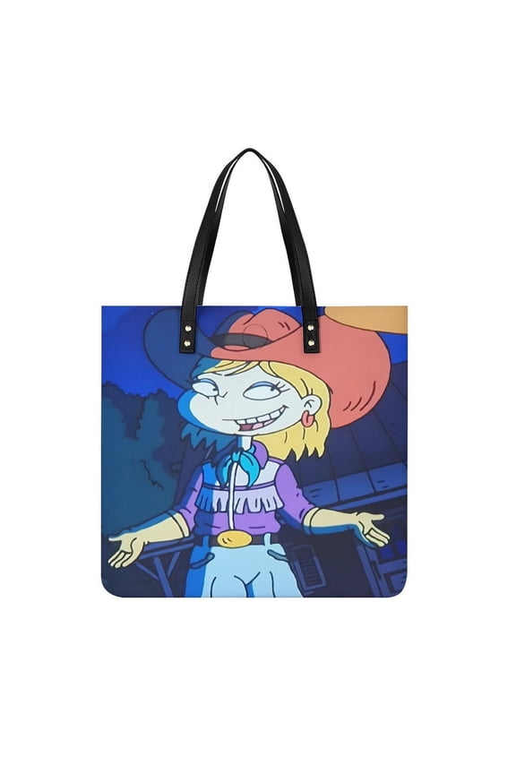 Angelica-Pickles Handbag, Casual PU Leather Tote Bag, Shoulder Handbags with Top Magnetic Snap Closure For Girl Ladies Women Travel Shopping