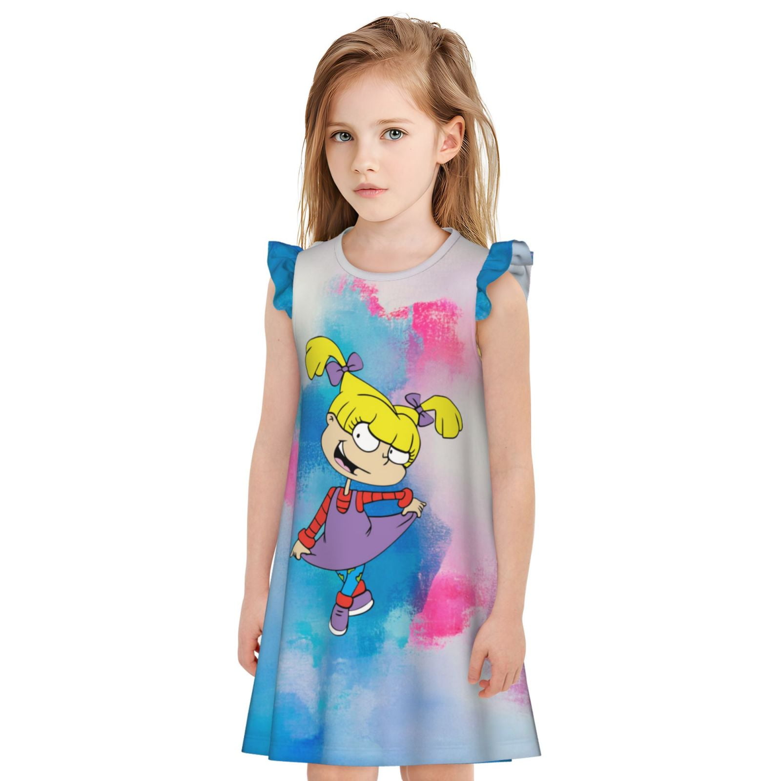 Angelica Pickles Rugrats Girl's Nightgowns Pajamas Dress Soft Children ...