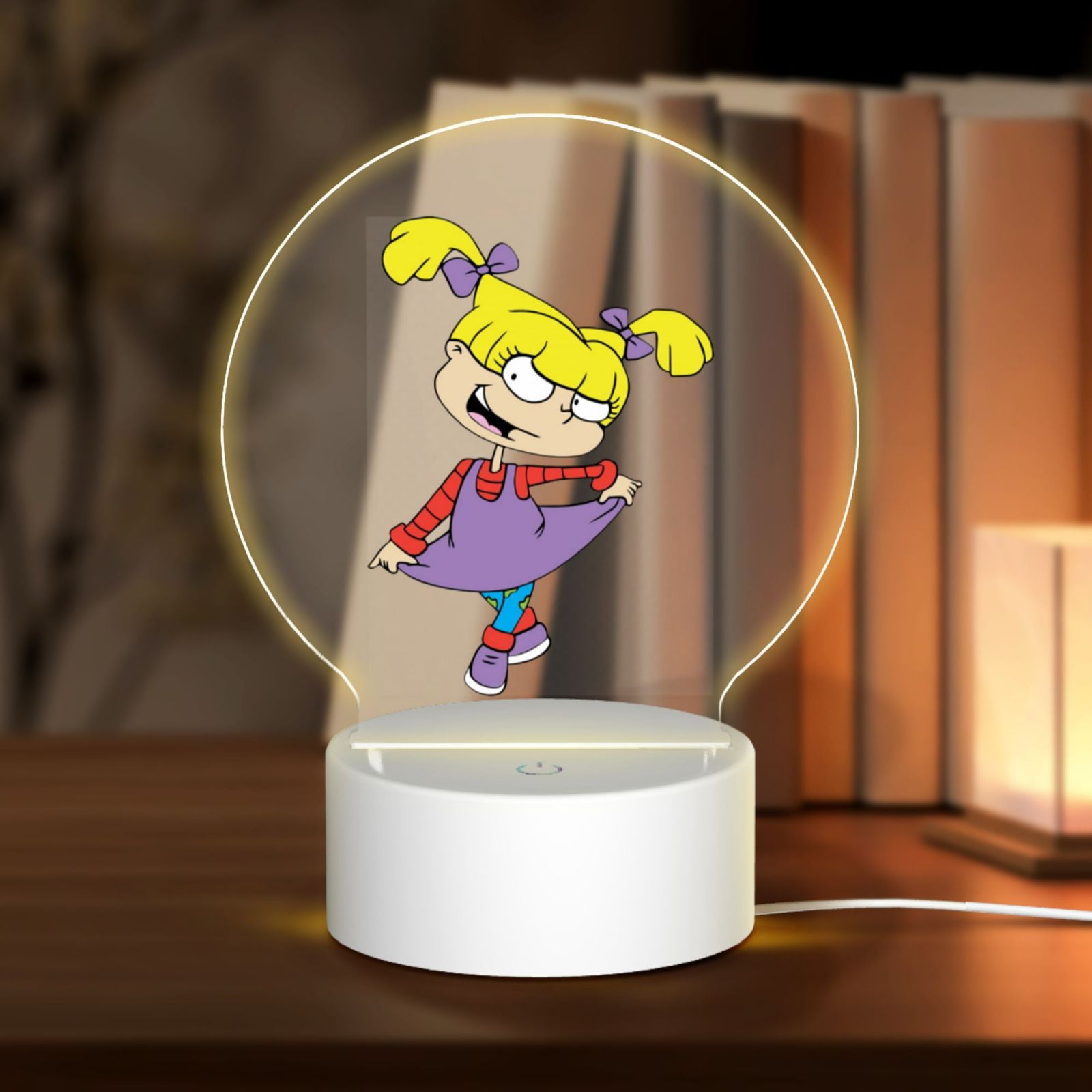 Angelica Pickles Rugrats Round Acrylic Night Light USB Cable LED Lamp ...