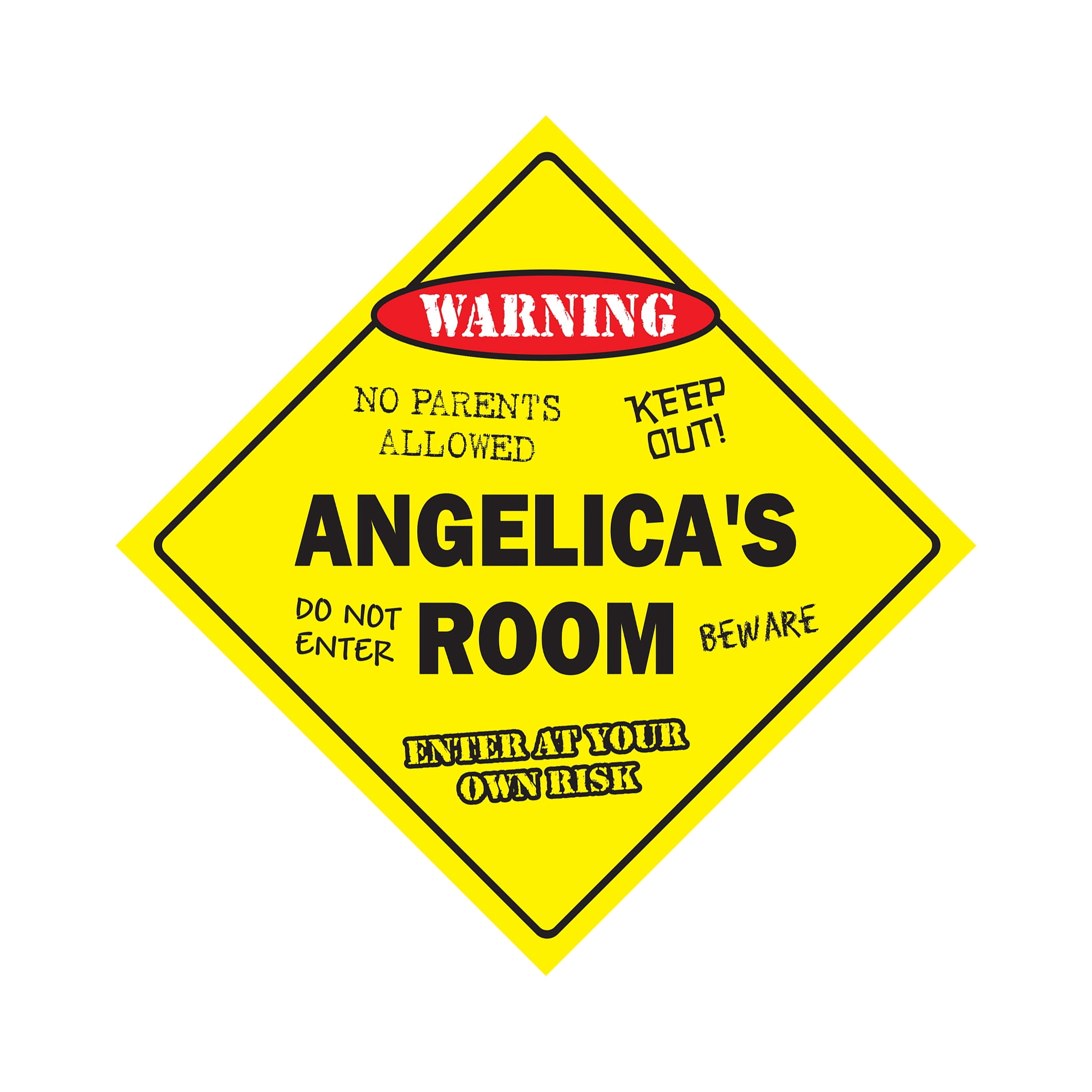 Angelica's Room Sign Crossing Zone Xing | Indoor/Outdoor | 20