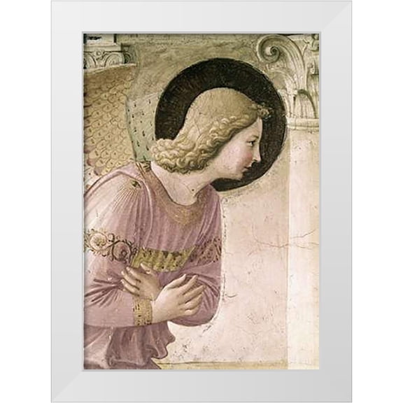 Angelico, Fra 11x14 White Modern Wood Framed Museum Art Print Titled - Annunciation - Detail 3