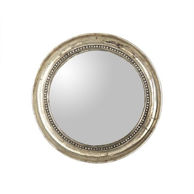 Angelika Distressed Silver Convex Wall Mirror 10.25"
