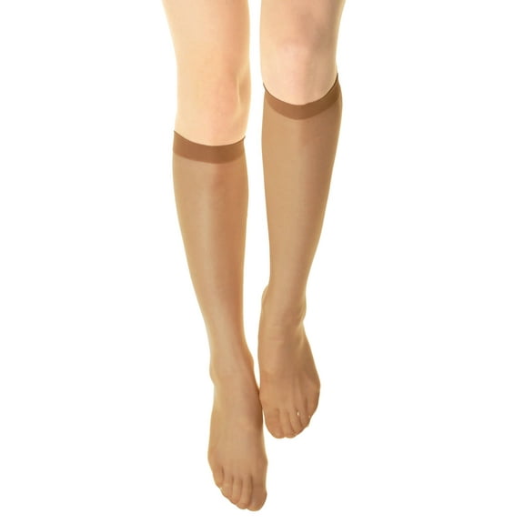 Angelina 15D Sheer Nylon Knee-High Socks (6-Pack)