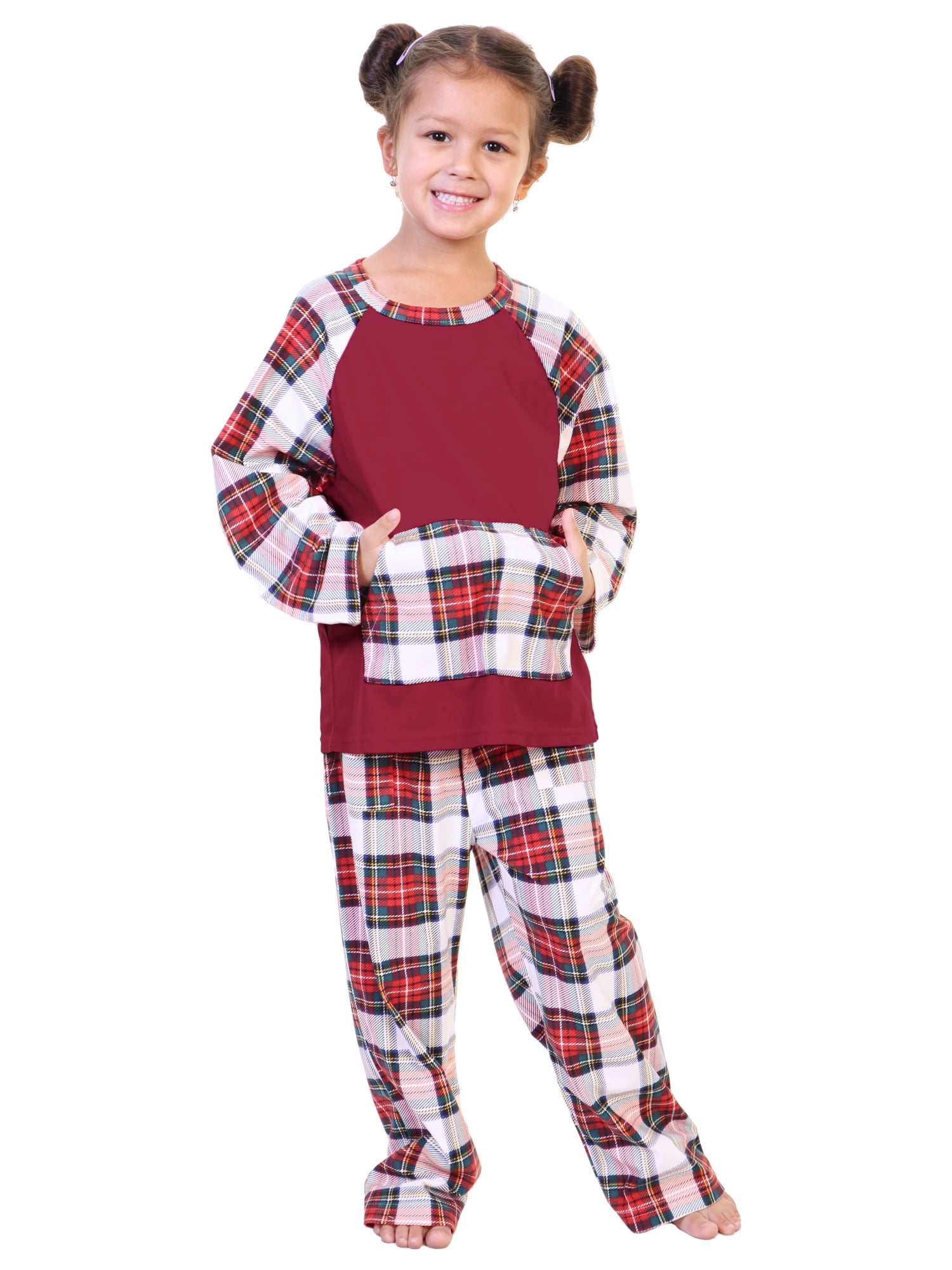 Angelina 2Piece Set Matching Family Flannel Kangaroo Pocket Raglan
