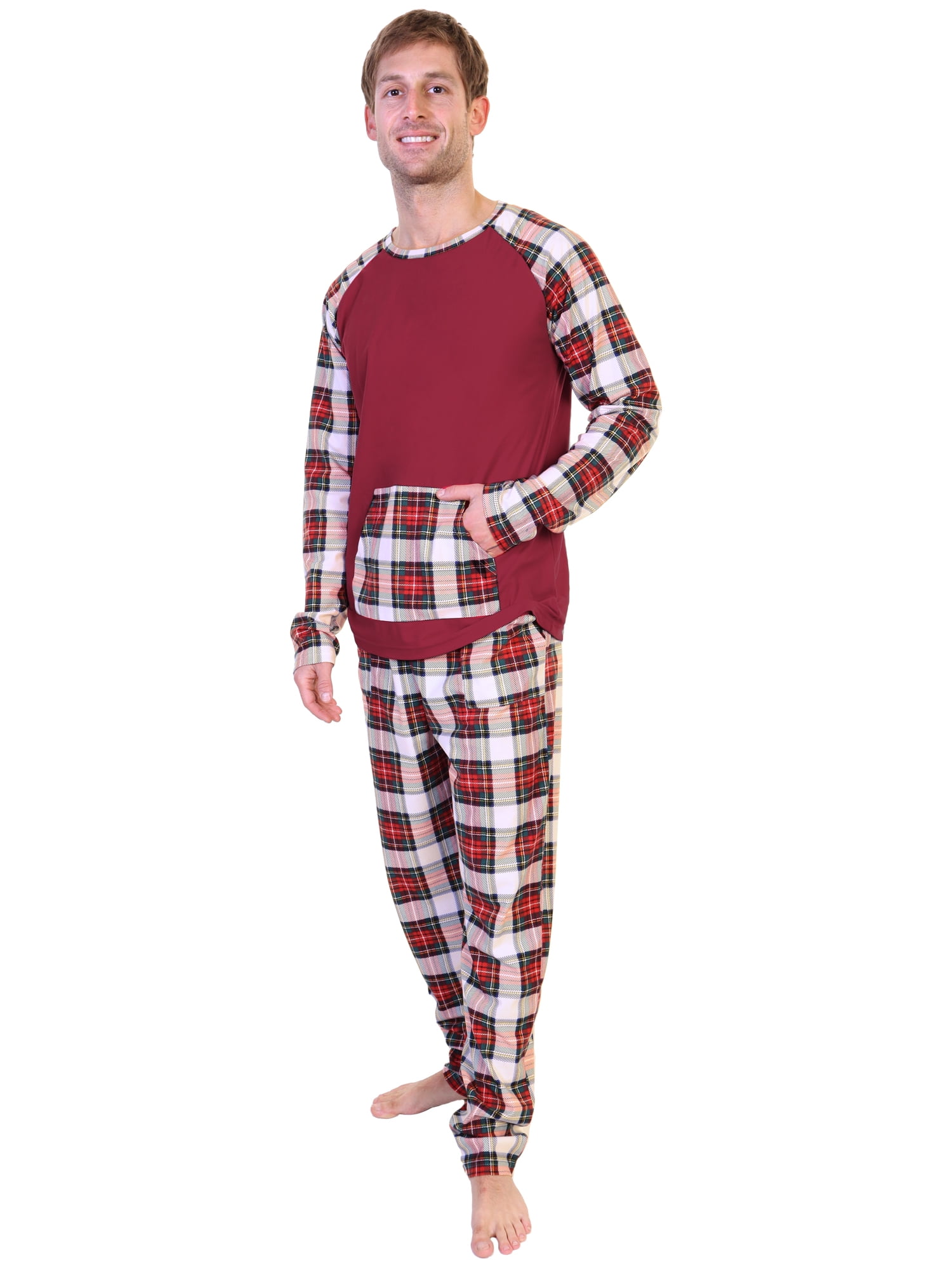 Angelina 2Piece Set Matching Family Flannel Kangaroo Pocket Raglan