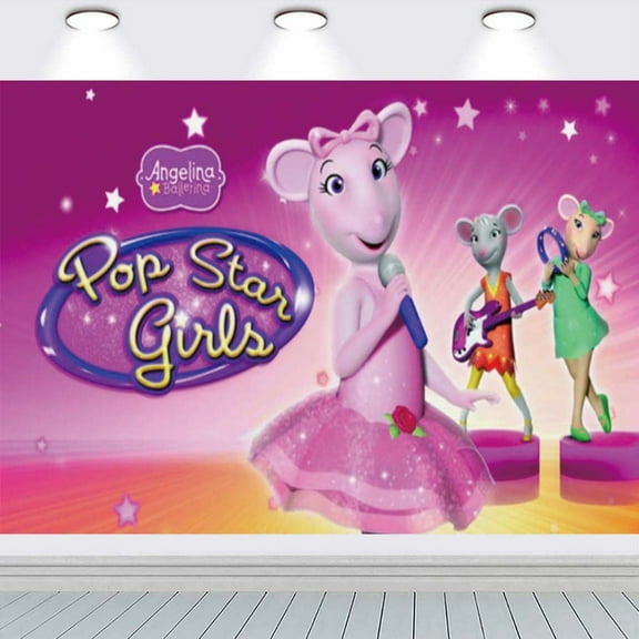 Angelina Ballerina Backdrop Banner Party Supplies Poster Movie Theme Background for Photography Birthday Decorations