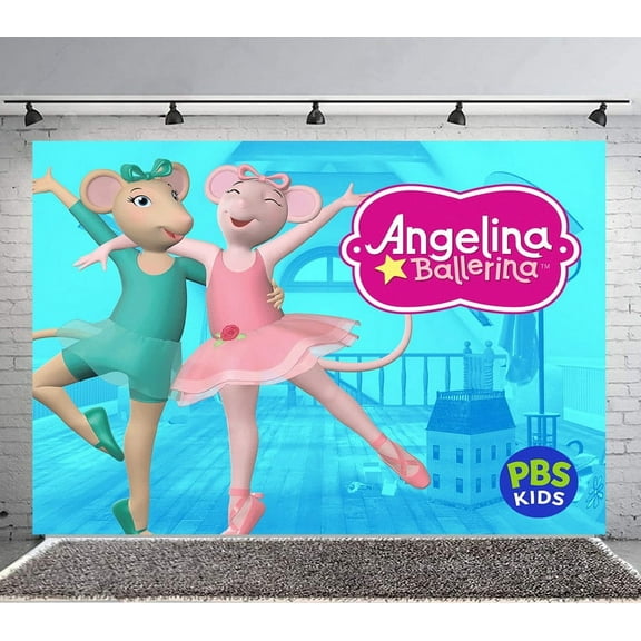 Angelina Ballerina Backdrop Banner Party Supplies Poster Movie Theme Background for Photography Birthday Decorations