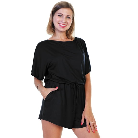 Angelina Brushed Microfiber Short Sleeves Romper