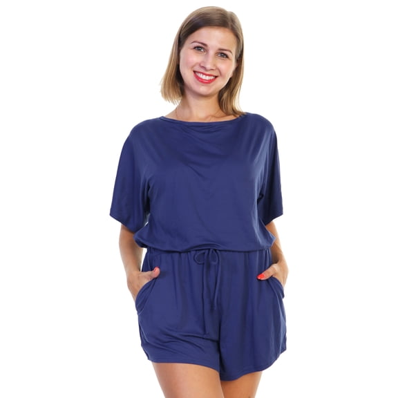 Angelina Brushed Microfiber Short Sleeves Romper