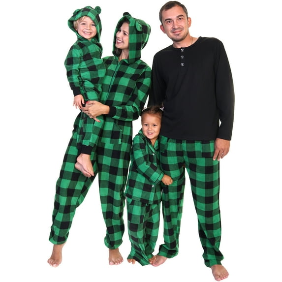 Angelina Christmas Men's Cotton T-shirt Top with Fleece Pants Pajama Set (1-Pack)