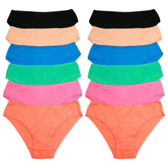 Angelina Classic Cotton Bikini Panties (12-Pack)