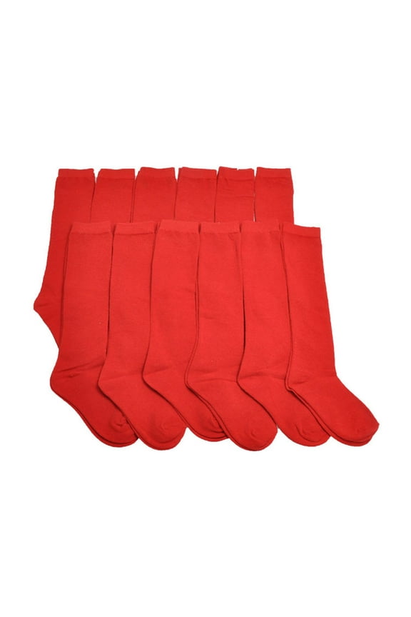 Girl's Classic Uniform Knee-High School Socks (12-Pairs)