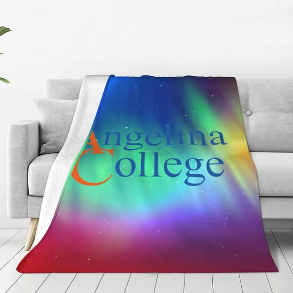 Angelina College Logo Fleece Blanket, Very Soft Microfiber Flannel Blanket for Couch Warm and Cozy for All Seasons