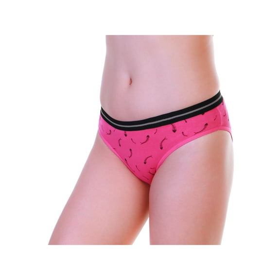 Angelina Cotton Bikini Panties with Fishbone Print Design (12-Pack)
