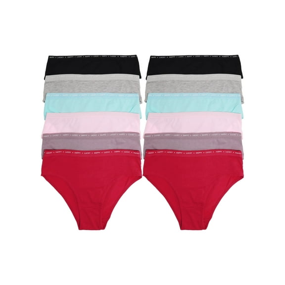 Angelina Cotton Bikini Panties with Waistband Detail (12-Pack)