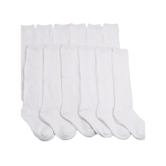 Angelina Girl's Classic Uniform Knee-High School Socks (12-Pairs)