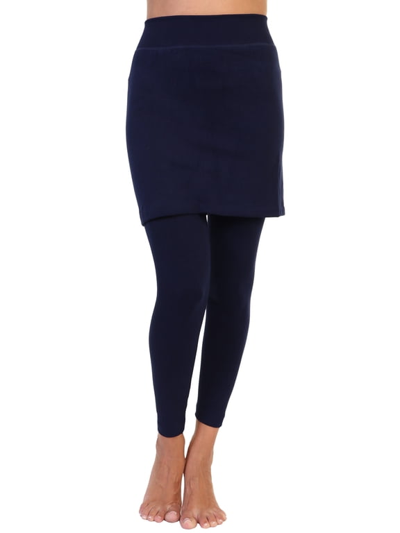 Cotton Comfort High Waisted Leggings with Mini Skirt (1-Pack)