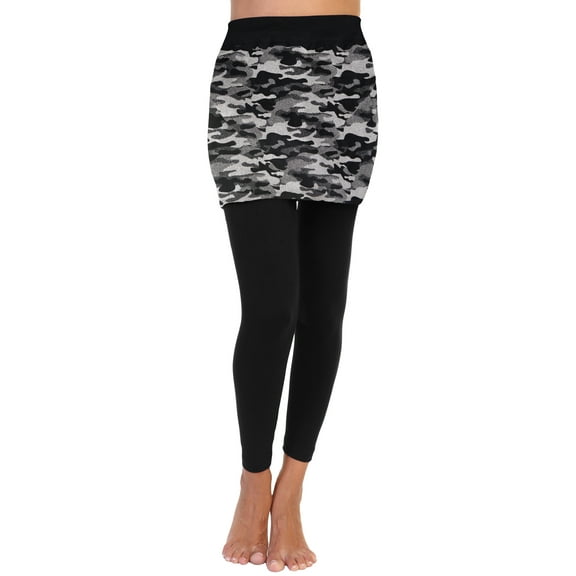 Angelina Cotton Comfort High Waisted Leggings with Mini Skirt (1-Pack)