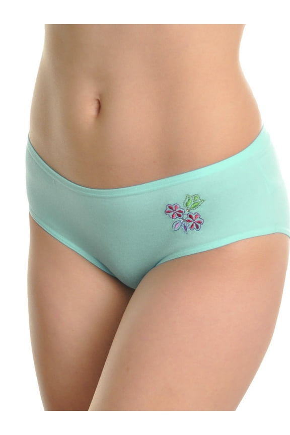 Cotton Embroidered Flowers Hiphugger (12-Pack)