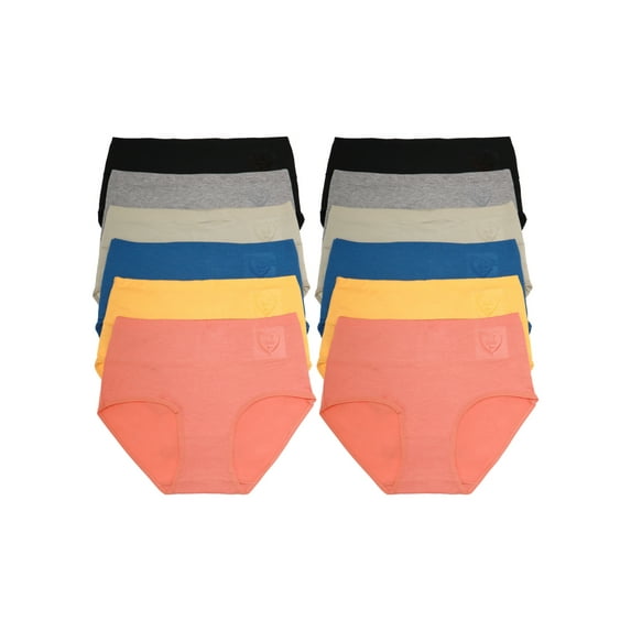 Angelina Women's Cotton High-Rise Briefs with I Love You Detail (12-Pack)