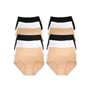 Angelina Cotton High Waist Briefs Zippered Pocket 6 or 12 Pack