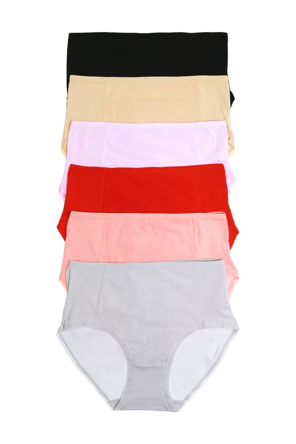Women's Cotton Hiphugger Panties with Mesh Front Layer (6-Pack)