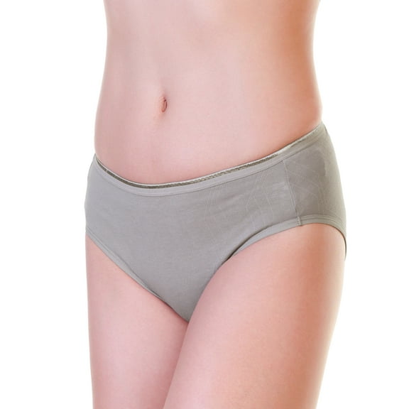 Angelina Cotton Hiphugger Panties with Textured Lines and Flowers (12-Pack)