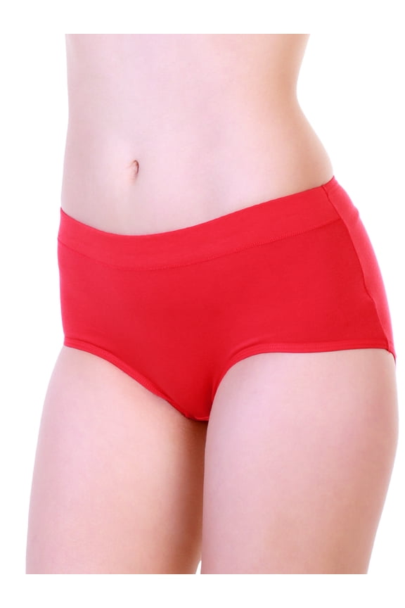 Cotton Mid-Rise Briefs Panties with Front Stitch Detail (6-Pack)