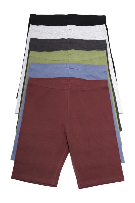 Women's Cotton Mid Thigh Safety Bike Short Panties (6-Pack)