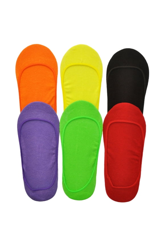 Cotton No-Show Liners with Silicone Grip (6-Pairs)