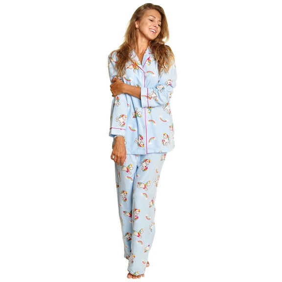 Angelina Cozy Fleece Notch Collar Pajama Set with Pockets