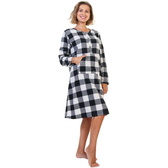 Angelina Cozy Fleece Pajama Long Sleeves Nightgown (1-Pack)