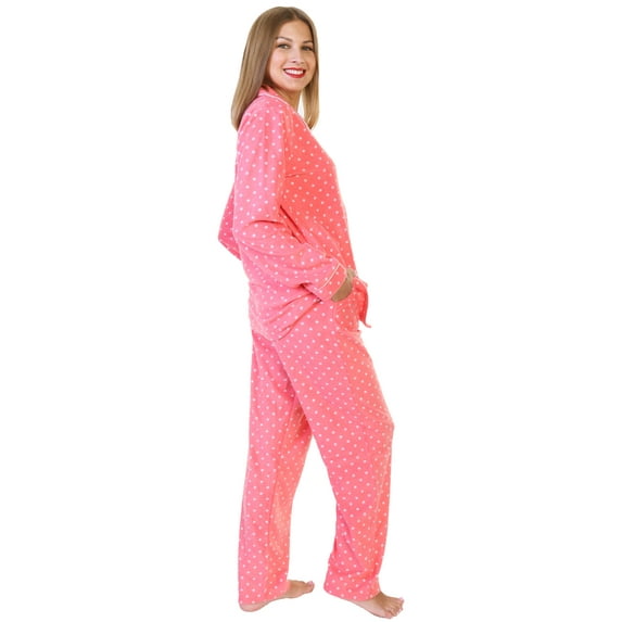 Angelina Cozy Fleece Notch Collar Pajama Set with Pockets (1-Pack)