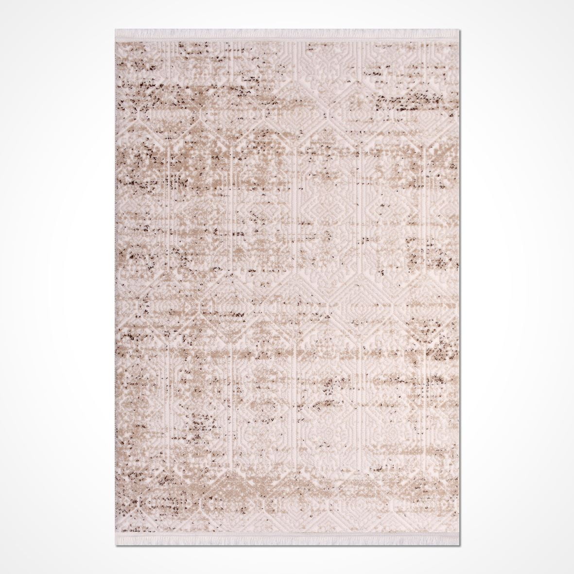 Angelina Cream Geometric Acrylic Area Rugs for Living Room Jacquard ...