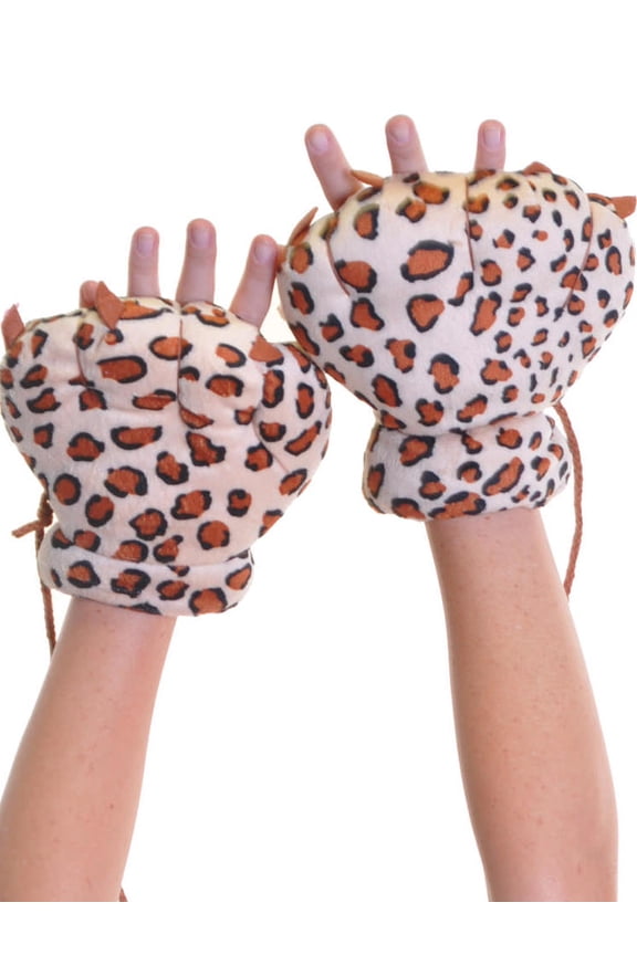 Cute Wild Animal Paws Plush Finger-less Mittens (1-Pack)