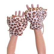 Angelina Cute Wild Animal Paws Plush Finger-less Mittens 1-Pack