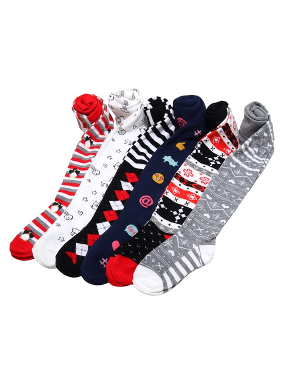 Girl's Patterned Winter Tights (6-Pack)