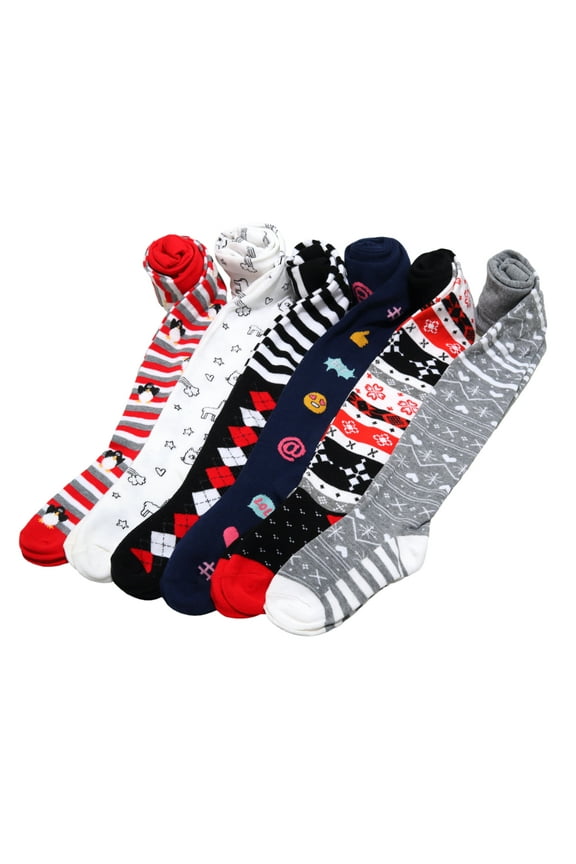 Girl's Patterned Winter Tights (6-Pack)