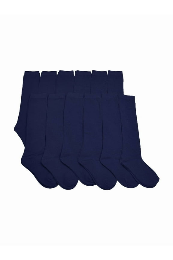 Girl's Classic Uniform Knee-High School Socks (12-Pairs)