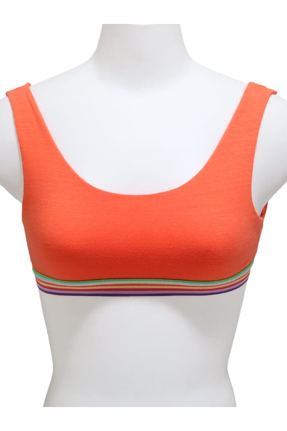 Girls Cotton Training Bra with Rainbow Elastic (6-Pack)