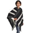 thumbnail image 1 of Angelina Hooded Striped Knit Poncho (1-Pack), 1 of 2
