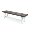 thumbnail image 1 of GDF Studio Bowman Outdoor Acacia Wood Bench, Sandblasted Dark Brown, 1 of 8