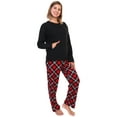 thumbnail image 1 of Angelina Women's Kangaroo Pocket Shirt Top with Flannel Pants Pajama Set, 1 of 5